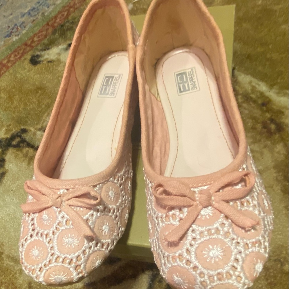 Elegant Pink Embroidered Flats